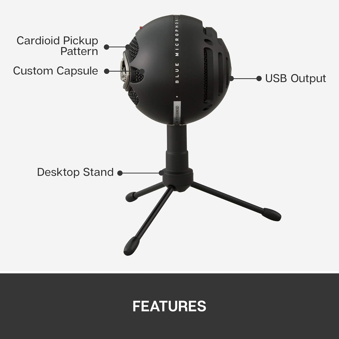 Logitech for Creators Blue Snowball iCE USB Microphone - Black