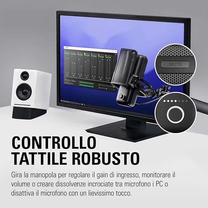 Elgato Wave:3 - Premium Studio Quality USB Condenser Microphone for Streaming, Podcast, Gaming and Home Office, Free Mixer Software, Sound Effect Plugins, Anti-Distortion, Plug ’n Play, for Mac, PC
