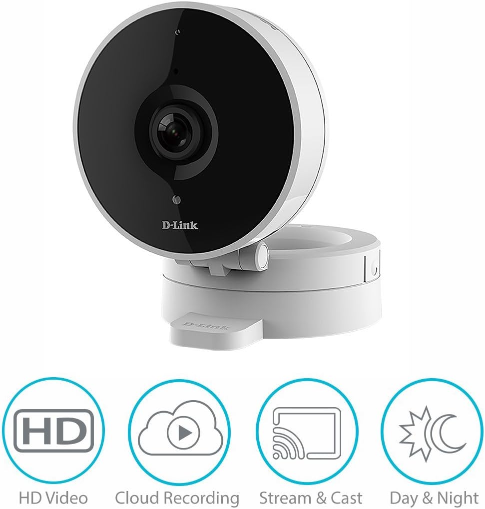 D-Link HD WiFi Indoor Security Camera in White-Black