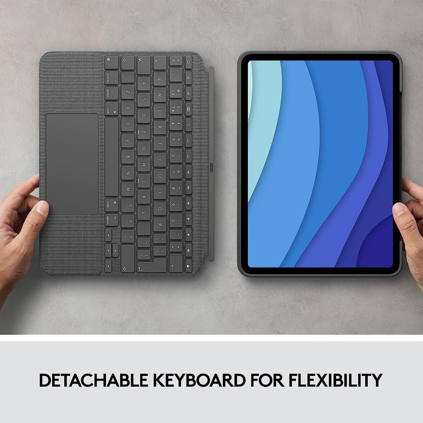 Logitech Combo Touch iPad Pro 11-inch  Keyboard Case -Oxford Gray