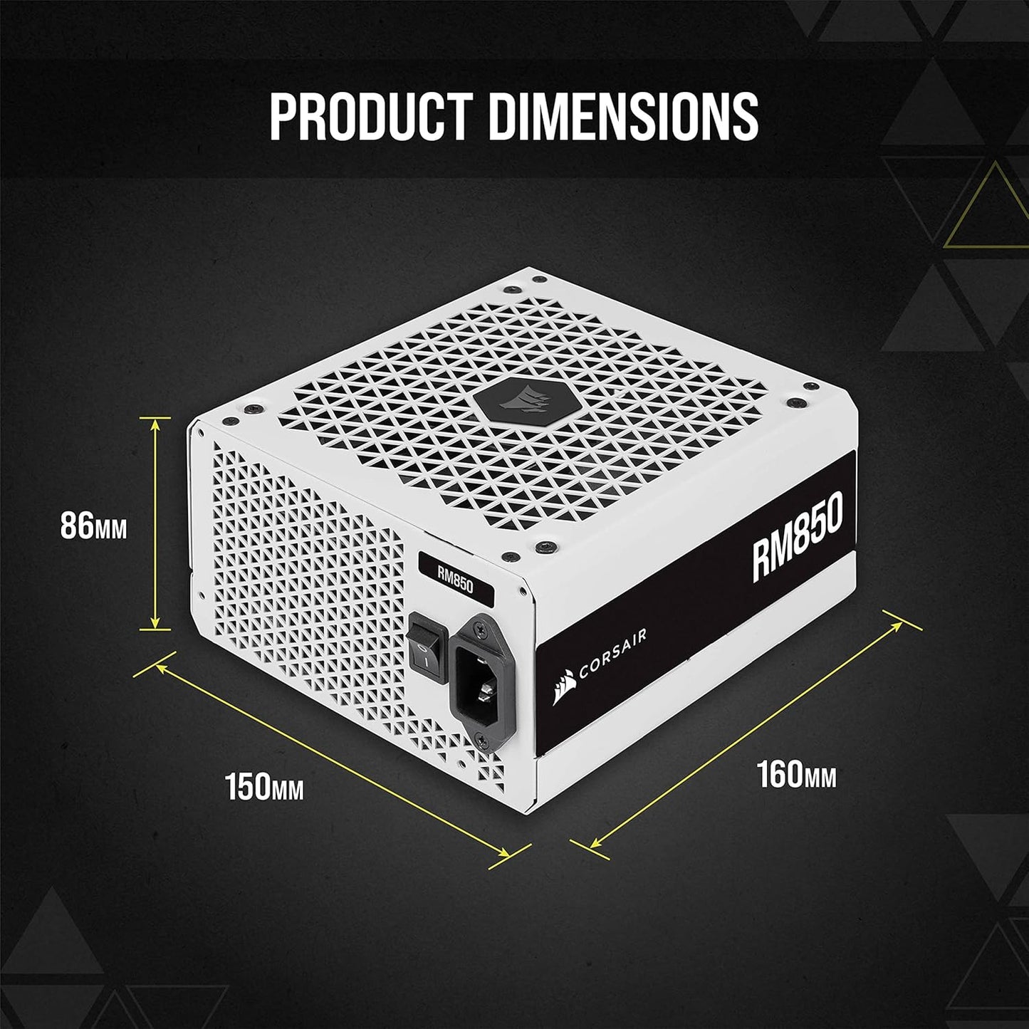 Corsair CORSAIR RM Series (2021), White, RM850, 850 Watt, 80 Plus Gold Certified, Fully Modular Power Supply