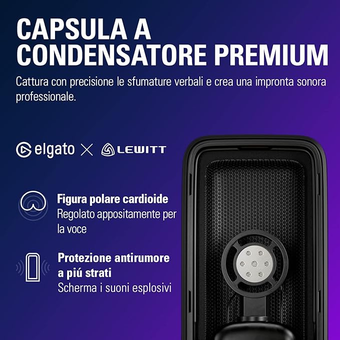 Elgato Wave:3 - Premium Studio Quality USB Condenser Microphone for Streaming, Podcast, Gaming and Home Office, Free Mixer Software, Sound Effect Plugins, Anti-Distortion, Plug ’n Play, for Mac, PC