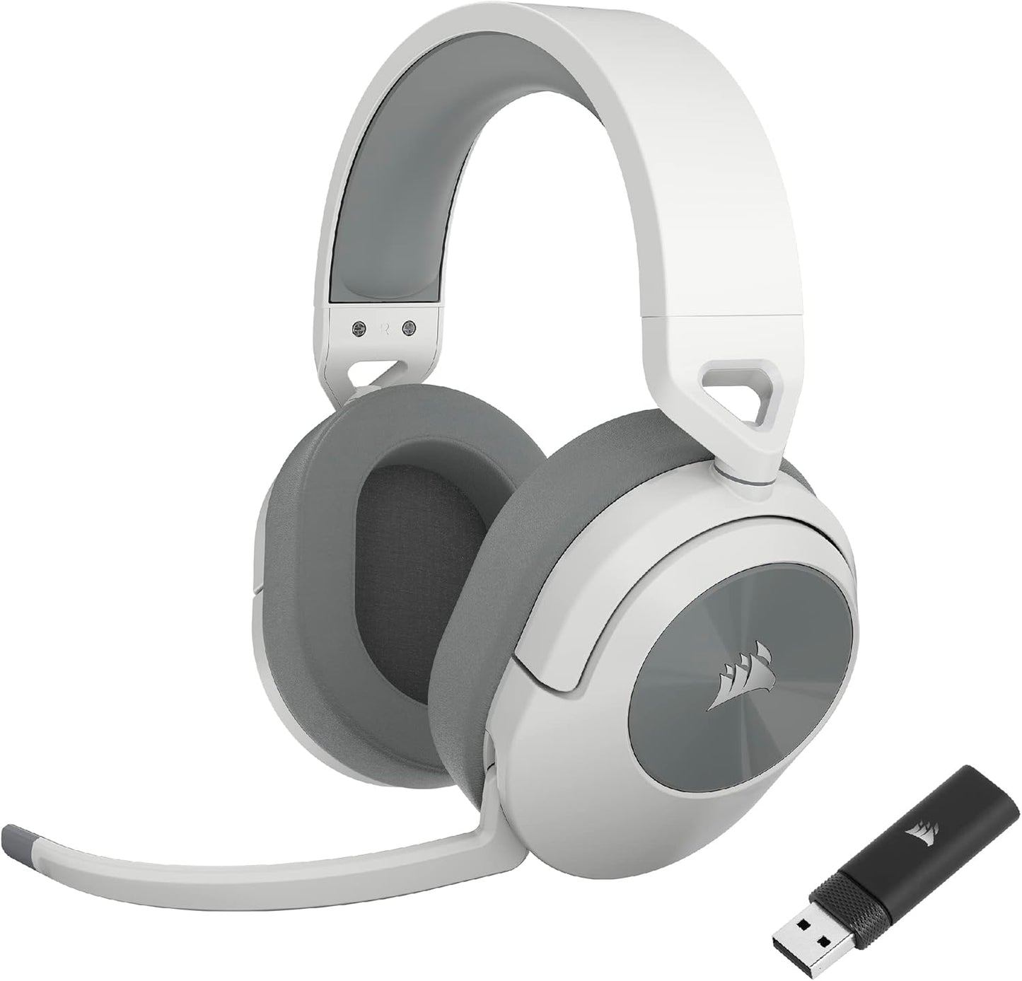 Corsair HS55 Wireless Multiplatform Lightweight Gaming Headset with Bluetooth - Dolby 7.1 Surround Sound - iCUE Compatible - PC, PS5, PS4, Mobile - White