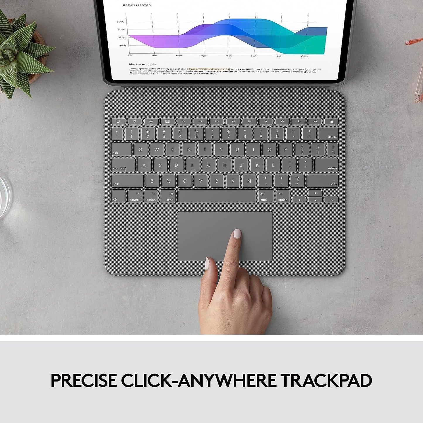 Logitech Combo Touch iPad Pro 12.9-inch Keyboard Case - Oxford Gray